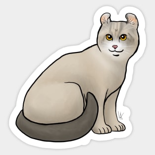 Cat - American Curl - Shorthair Tan Sticker